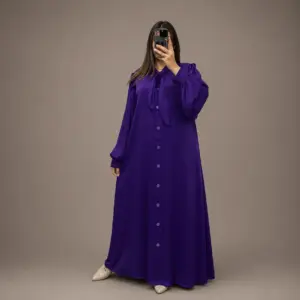 Robe Longue Nawaim avec Col à Nœud