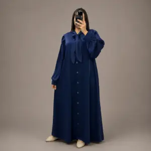 Robe Longue Nawaim avec Col à Nœud