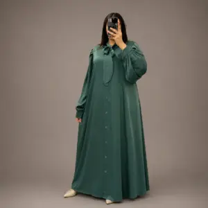 Robe Longue Nawaim avec Col à Nœud