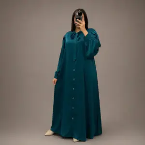 Robe Longue Nawaim avec Col à Nœud