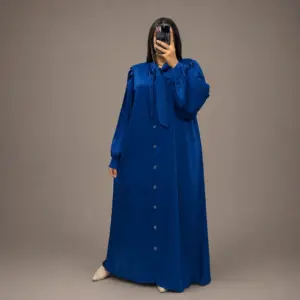 Robe Longue Nawaim avec Col à Nœud