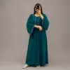 Caftan Marocain crépe rosa avec Broderie Florale
