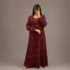Caftan Perlé avec Strass Dorés