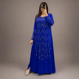 Caftan Perlé avec Strass Dorés