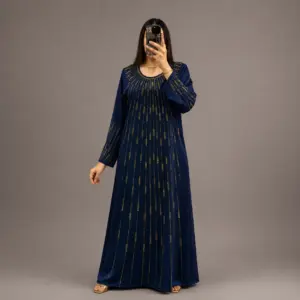 Caftan Perlé avec Strass Dorés