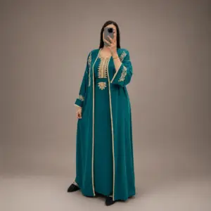 Kimono avec Broderie Dorée et Sfifa