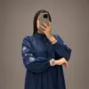Robe Longue en Jean avec Broderie Berbère